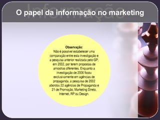 O papel da informação no marketing Informação 