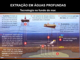 EXTRAÇÃO EM ÁGUAS PROFUNDAS
Tecnologia no fundo do mar.
 
