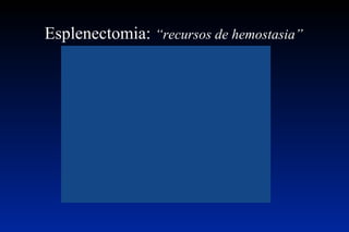 Esplenectomia:  “recursos de hemostasia” Vídeo  