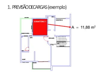 1. PREVISÃODECARGAS(exemplo)
A = 11,88 m2
DORMITÓRIO 1
 