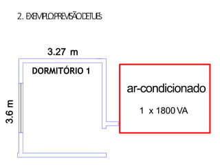 2.EXEMPL
O:PREVISÃOD
E
TUE’
s
DORMITÓRIO 1
ar-condicionado
1 x 1800VA
 