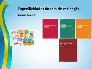 Especificidades da sala de vacinação
Insumos básicos
 