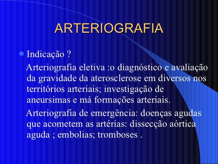 Exame de arteriografia