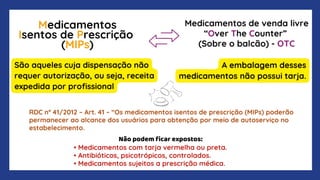 AULA SOBRE TARJAS DE MEDICAMENTOS, RECEITA E BULA | PPTX