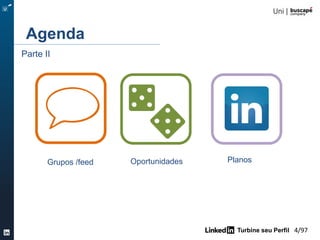 Turbine seu Perfil 4/105
Agenda
Oportunidades PlanosGrupos /feed
Parte II
 