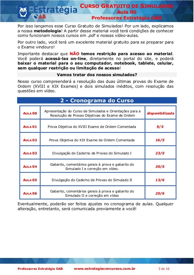Curso exame de ordem