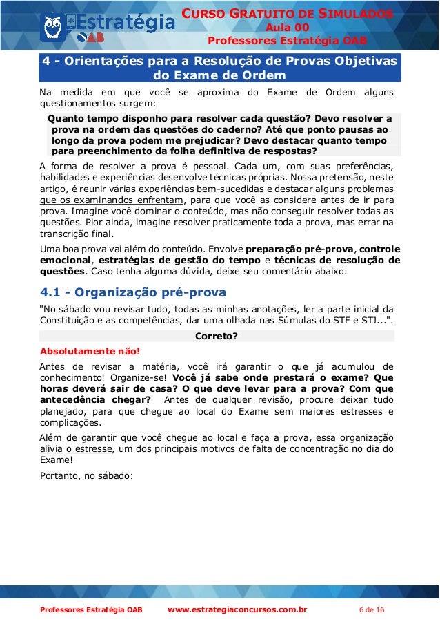 Portal exame de ordem simulado