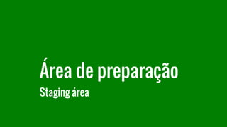 Área de preparação
Staging área
 