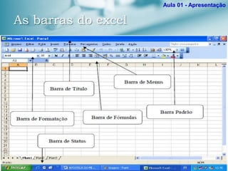 As barras do excel
Aula 01 - Apresentação
 