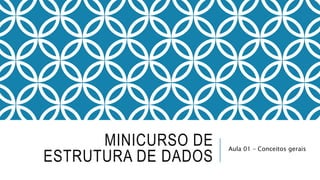 MINICURSO DE 
ESTRUTURA DE DADOS 
Aula 01 – Conceitos gerais 
 