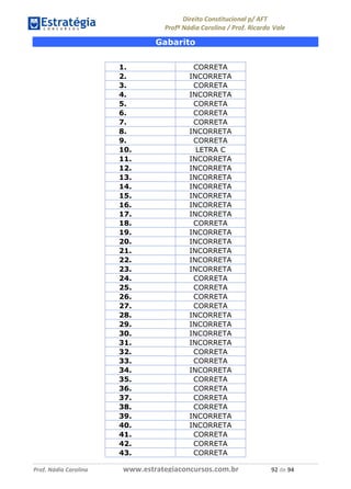 !∀#∃∀%& (&)∗%∀%+,∀&)−. /0 123
4#&56 789∀− (−#&.∀)− 0 4#&5: ;∀,−#9& <−.∃
4#&5: 789∀− (−#&.∀)− !!!∀#∃%&∋%#()∋∗+,∗−&∃+∃∀∗+.∀/& %∋ #∃ %&
Gabarito
1. CORRETA
2. INCORRETA
3. CORRETA
4. INCORRETA
5. CORRETA
6. CORRETA
7. CORRETA
8. INCORRETA
9. CORRETA
10. LETRA C
11. INCORRETA
12. INCORRETA
13. INCORRETA
14. INCORRETA
15. INCORRETA
16. INCORRETA
17. INCORRETA
18. CORRETA
19. INCORRETA
20. INCORRETA
21. INCORRETA
22. INCORRETA
23. INCORRETA
24. CORRETA
25. CORRETA
26. CORRETA
27. CORRETA
28. INCORRETA
29. INCORRETA
30. INCORRETA
31. INCORRETA
32. CORRETA
33. CORRETA
34. INCORRETA
35. CORRETA
36. CORRETA
37. CORRETA
38. CORRETA
39. INCORRETA
40. INCORRETA
41. CORRETA
42. CORRETA
43. CORRETA
 