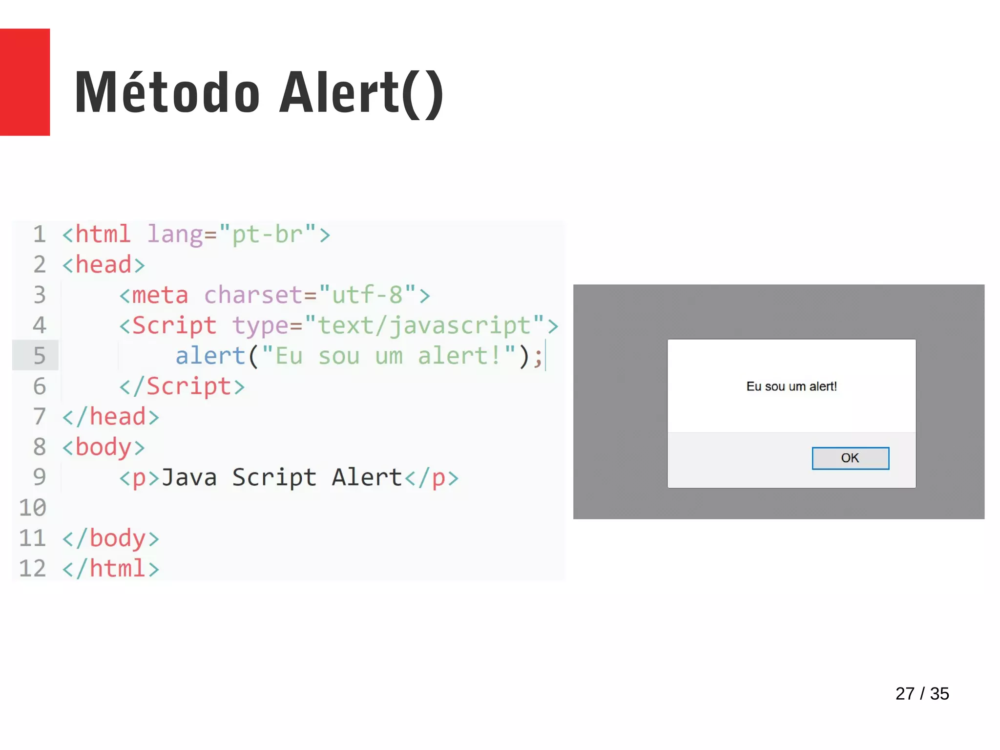27 / 35
Método Alert()
 