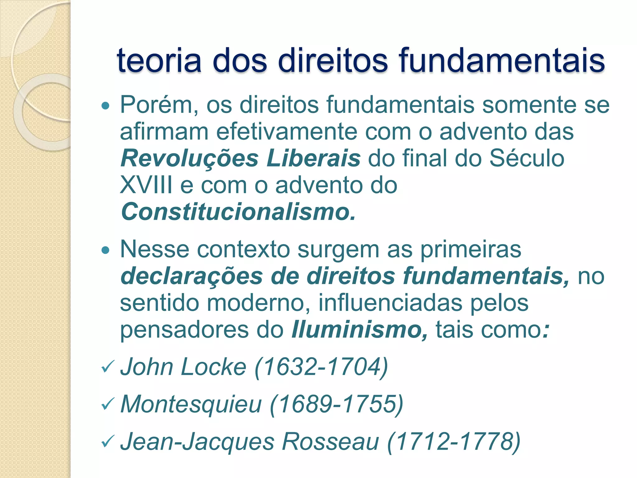Direito Constitucional II - Aula 01 - Teoria geral dos direitos ...