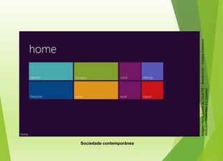 Sociedade contemporânea
Imagem:
Home
Screen
do
Cloud
OS
/
Beanlovin20
/
Creative
Commons
Attribution-Share
Alike
3.0
Unported.
 