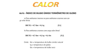 IBUTG - ÍNDICE DE BULBO ÚMIDO TERMÔMETRO DE GLOBO
 