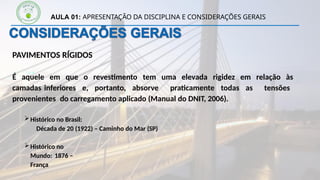 Aula 01 Apresentação da disciplina e considerações gerais sobre Vias de ...