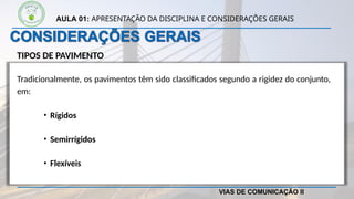 Aula 01 Apresentação da disciplina e considerações gerais sobre Vias de ...