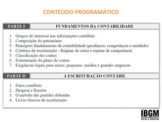 CONTEÚDO PROGRAMÁTICO
 