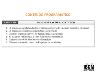 CONTEÚDO PROGRAMÁTICO
 