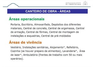 CANTEIRO DE OBRA - ÁREAS
35
 