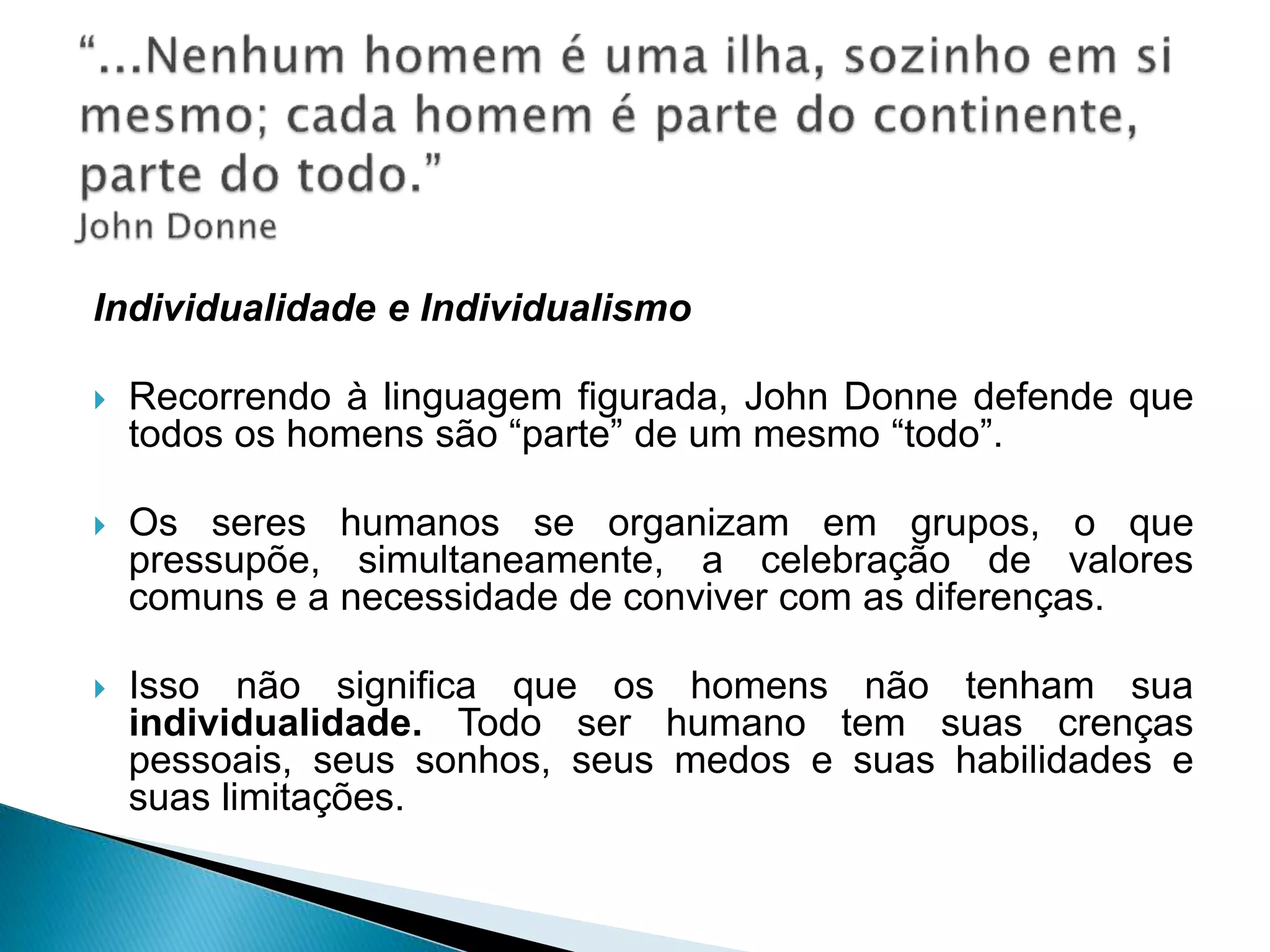 Aula 01 - Individualismo e coletividade | PPTX