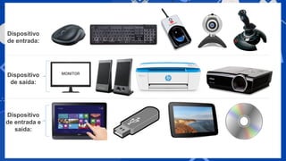 Dispositivo
de entrada:
Dispositivo
de saída:
Dispositivo
de entrada e
saída:
 