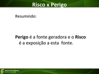 29/07/16 Desenho técnico 1
Risco x Perigo
Resumindo:
Perigo é a fonte geradora e o Risco
é a exposição a esta fonte.
 