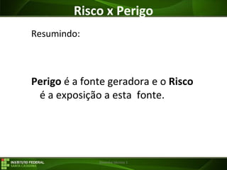 29/07/16 Desenho técnico 1
Resumindo:
Perigo é a fonte geradora e o Risco
é a exposição a esta fonte.
Risco x Perigo
 