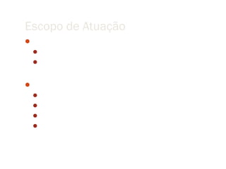 Escopo de Atuação
Programas de pos-graduação
  Sensoriamento Remoto
  Computação Aplicada (Ciência da Computação)


Algumas questões
  O Sensoriamento Remoto é uma ciência ou uma técnica?
  Qual o fundamento metodológico de uma tese em SR?
  A Computação é uma ciência ou uma técnica?
  Qual o fundamento metodológico de uma tese em CC?
 