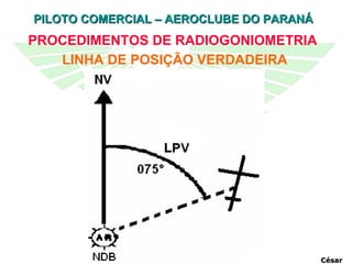 LINHA DE POSIÇÃO VERDADEIRA PROCEDIMENTOS DE RADIOGONIOMETRIA César 