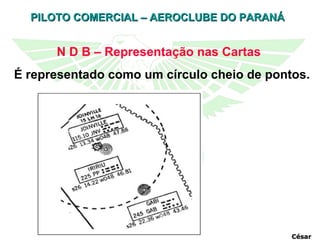 N D B – Representação nas Cartas É representado como um círculo cheio de pontos. César 