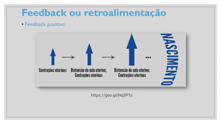 Feedback ou retroalimentação
• Feedback positivo:
https://goo.gl/Nq5P1c
 