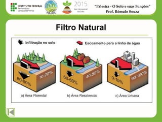 “Palestra - O Solo e suas Funções”
Prof. Rômulo Souza
Filtro Natural
 