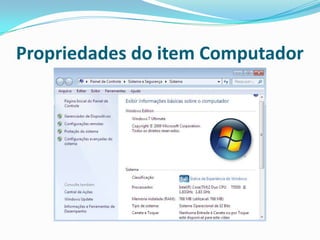Propriedades do item Computador

 