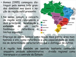 O conceito de região e sua discussão na Geografia | PPTX