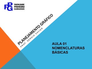 PLANEJAMENTO GRÁFICO Prof. Sergio xavier AULA 01 NOMENCLATURAS  BÁSICAS 