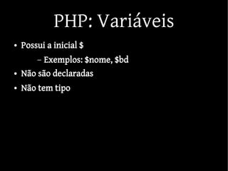 Fundamentos de  PHP, phpMyAdmin e MySQL (parte 1)
