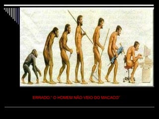 ERRADO:” O HOMEM NÃO VEIO DO MACACO” 