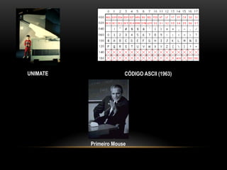 UNIMATE                CÓDIGO ASCII (1963)




          Primeiro Mouse
 