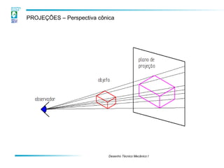 Desenho Técnico Mecânico I 
PROJEÇÕES – Perspectiva cônica  