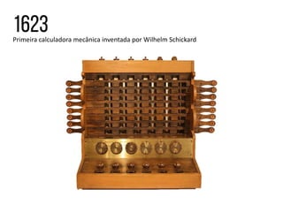 Primeira calculadora mecânica inventada por Wilhelm Schickard
 