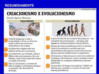 Aula 02 criacionismo e evolucionismo | PPT