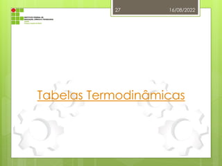 Tabelas Termodinâmicas
16/08/2022
27
 