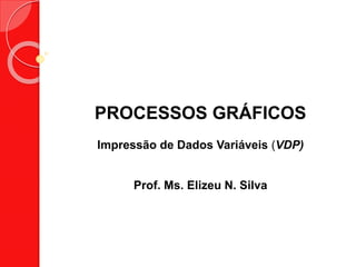 PROCESSOS GRÁFICOS
Impressão de Dados Variáveis (VDP)
Prof. Ms. Elizeu N. Silva
 