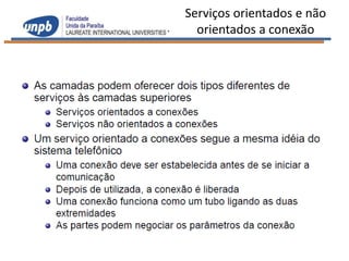 Serviços orientados e não
  orientados a conexão
 