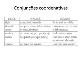 Conjunções coordenativas
 