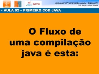 Linguagem Programação JAVA – Básico (1) Prof. Sergio Luiz da Silveira 
• AULA 02 – PRIMEIRO COD JAVA 
O Fluxo de uma compi...