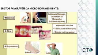 EFEITOS FAVORÁVEIS DA MICROBIOTA RESIDENTE:
 