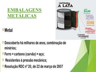 EMBALAGENS
METÁLICAS
 