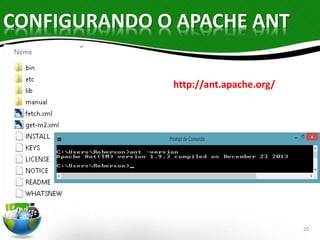 CONFIGURANDO O APACHE ANT 
20 
http://ant.apache.org/ 
 